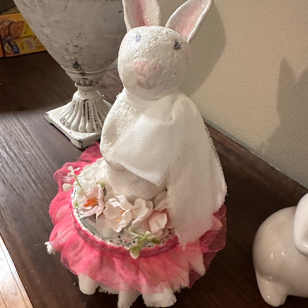 Handmade Clay Rabbit Home Decor